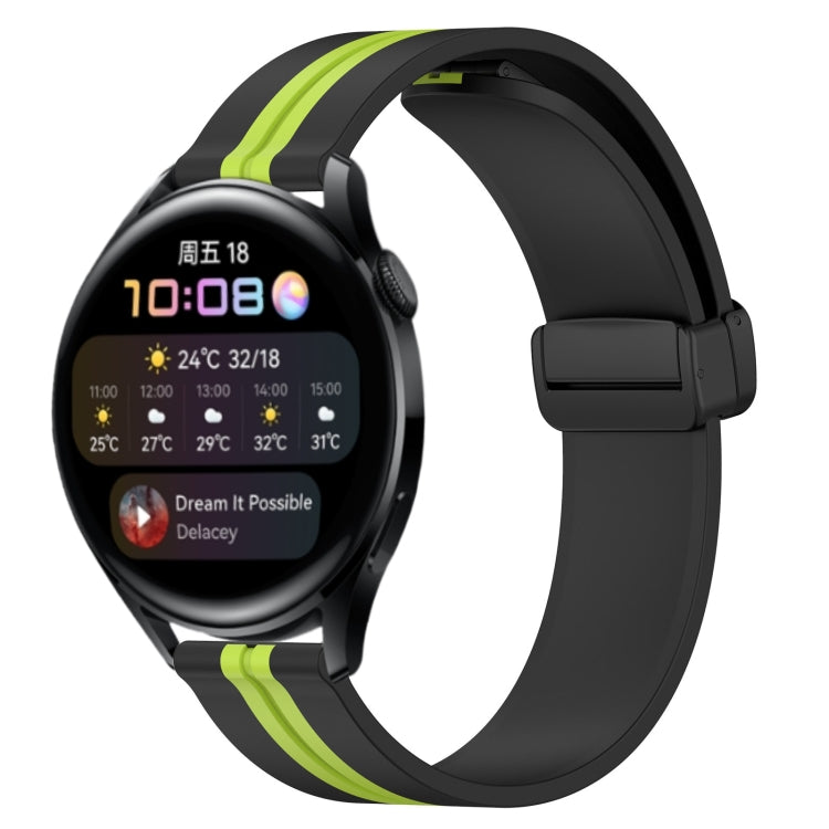 For Huawei Watch 3 22mm Folding Magnetic Clasp Silicone Watch Band