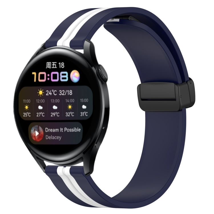 For Huawei Watch 3 22mm Folding Magnetic Clasp Silicone Watch Band