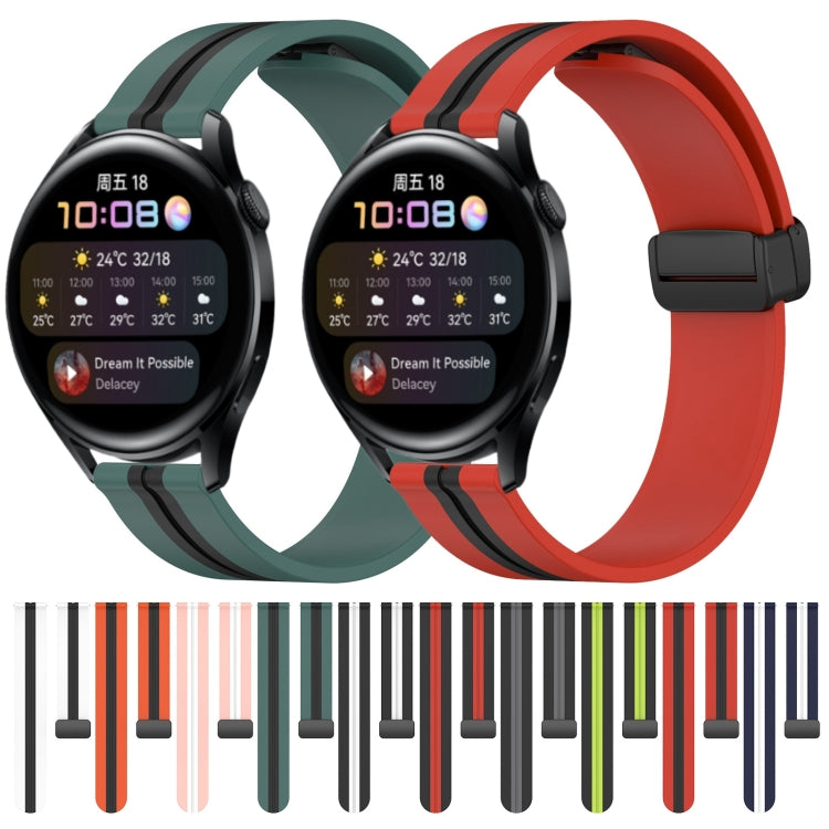 For Huawei Watch 3 22mm Folding Magnetic Clasp Silicone Watch Band