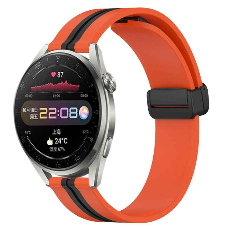 For Huawei Watch 3 Pro 22mm Folding Magnetic Clasp Silicone Watch Band