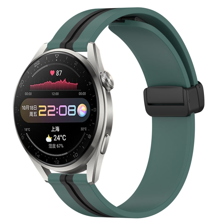 For Huawei Watch 3 Pro 22mm Folding Magnetic Clasp Silicone Watch Band