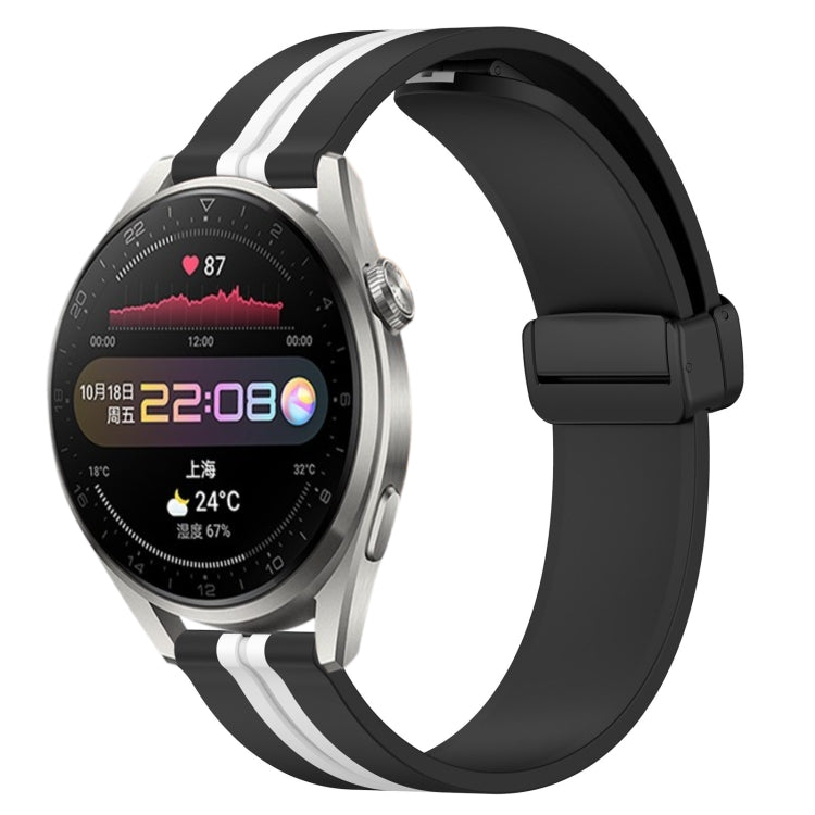 For Huawei Watch 3 Pro 22mm Folding Magnetic Clasp Silicone Watch Band