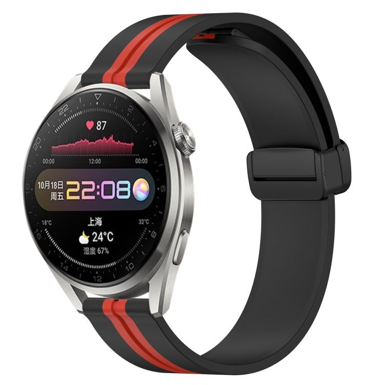 For Huawei Watch 3 Pro 22mm Folding Magnetic Clasp Silicone Watch Band