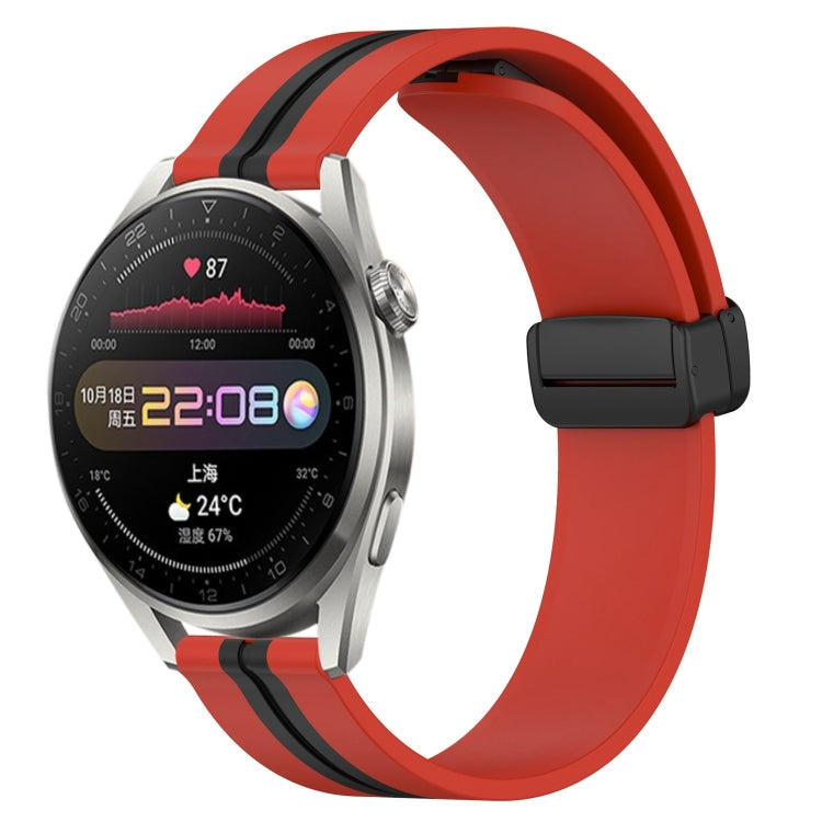 For Huawei Watch 3 Pro 22mm Folding Magnetic Clasp Silicone Watch Band