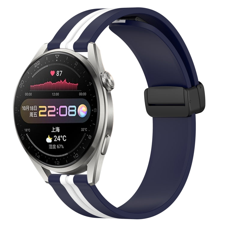 For Huawei Watch 3 Pro 22mm Folding Magnetic Clasp Silicone Watch Band