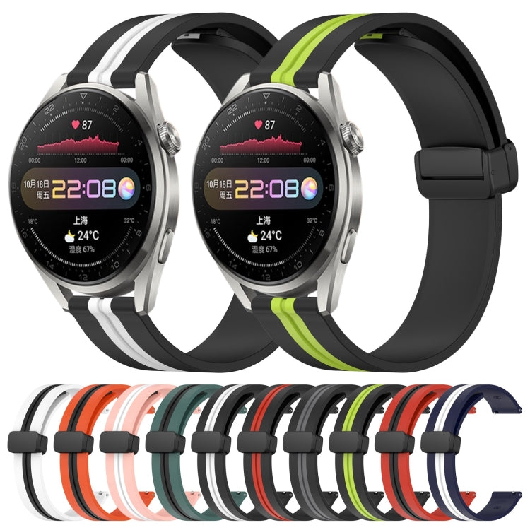 For Huawei Watch 3 Pro 22mm Folding Magnetic Clasp Silicone Watch Band
