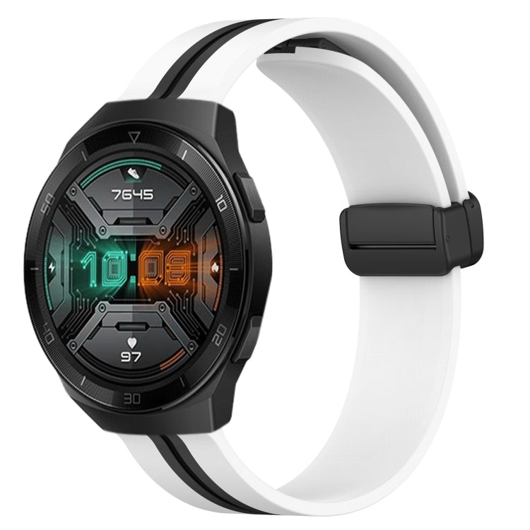 For Huawei Watch GT 2E 22mm Folding Magnetic Clasp Silicone Watch Band