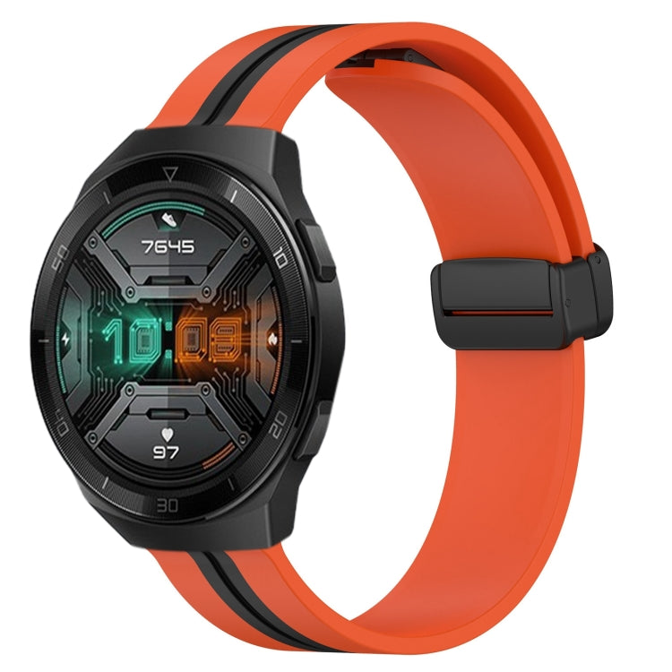 For Huawei Watch GT 2E 22mm Folding Magnetic Clasp Silicone Watch Band