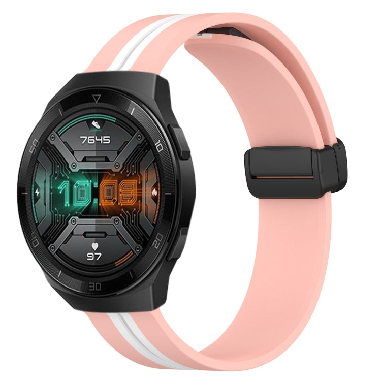For Huawei Watch GT 2E 22mm Folding Magnetic Clasp Silicone Watch Band