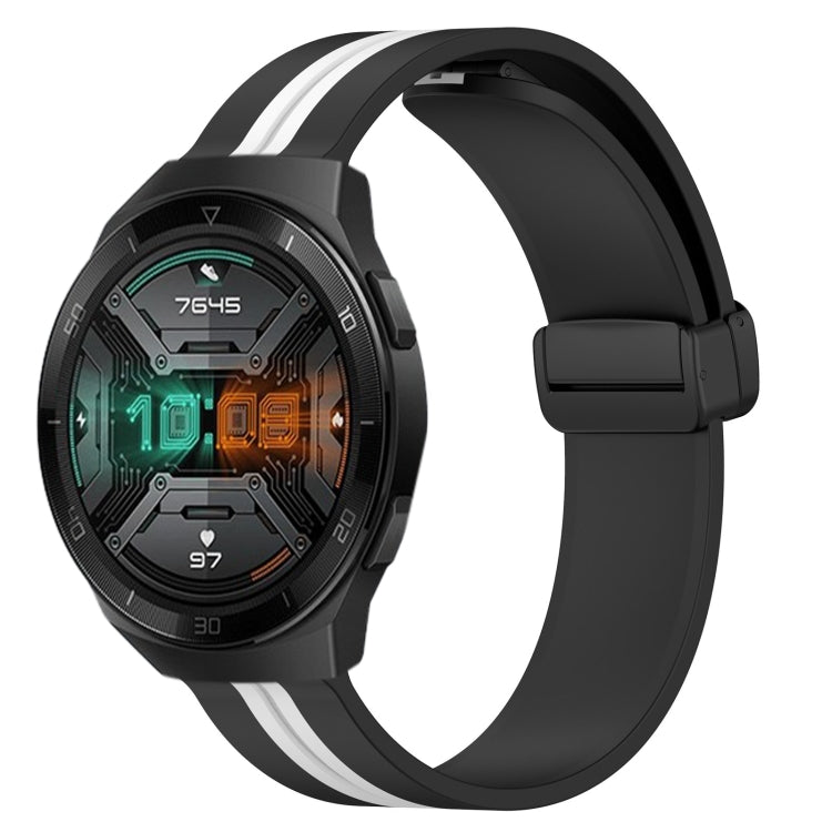 For Huawei Watch GT 2E 22mm Folding Magnetic Clasp Silicone Watch Band