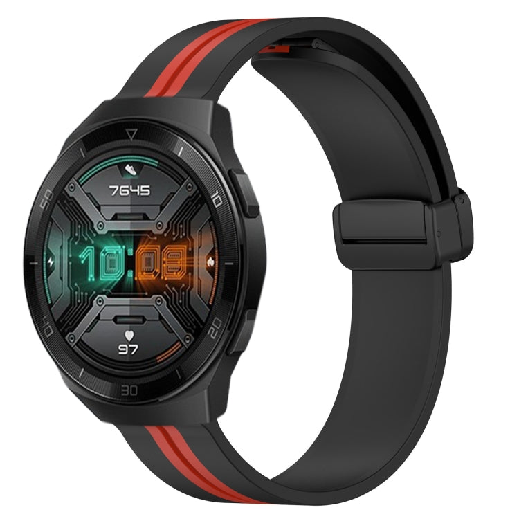 For Huawei Watch GT 2E 22mm Folding Magnetic Clasp Silicone Watch Band