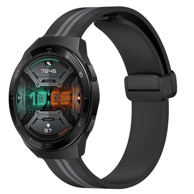 For Huawei Watch GT 2E 22mm Folding Magnetic Clasp Silicone Watch Band