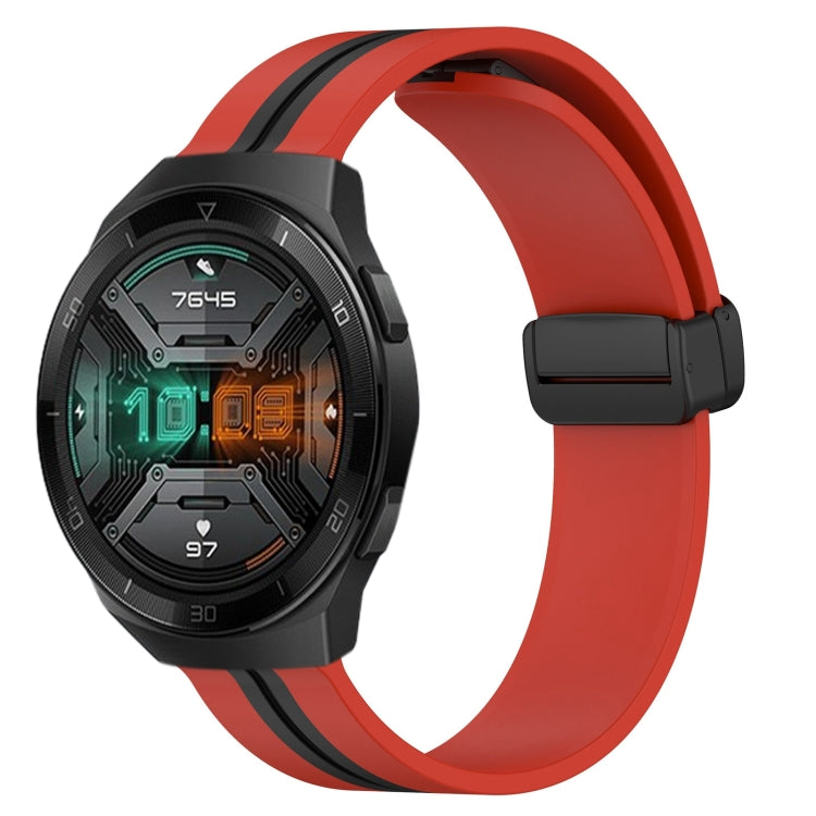 For Huawei Watch GT 2E 22mm Folding Magnetic Clasp Silicone Watch Band