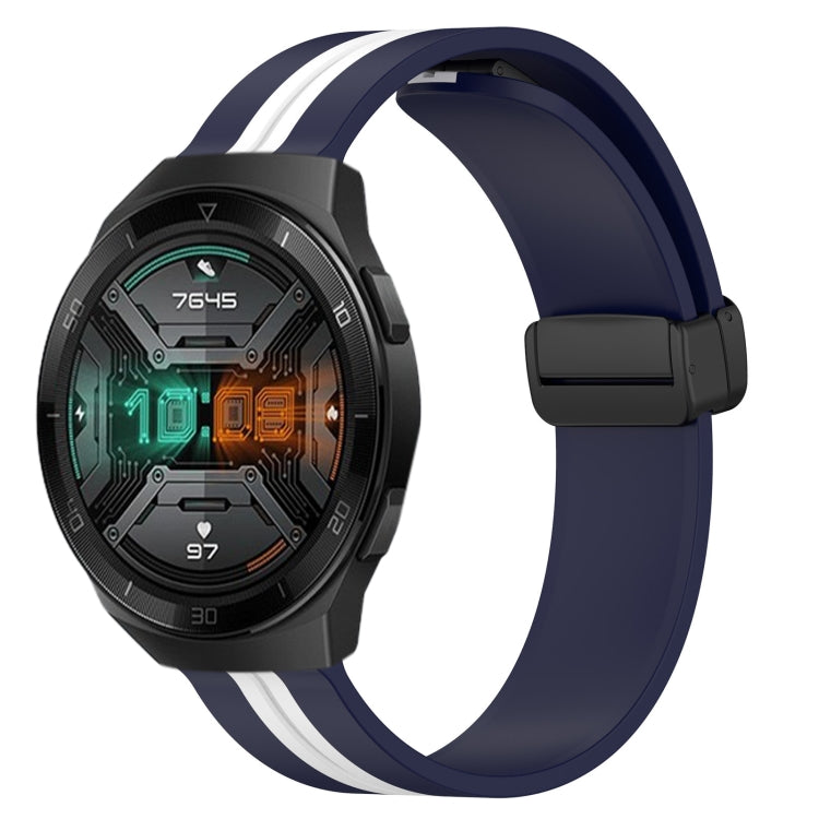 For Huawei Watch GT 2E 22mm Folding Magnetic Clasp Silicone Watch Band