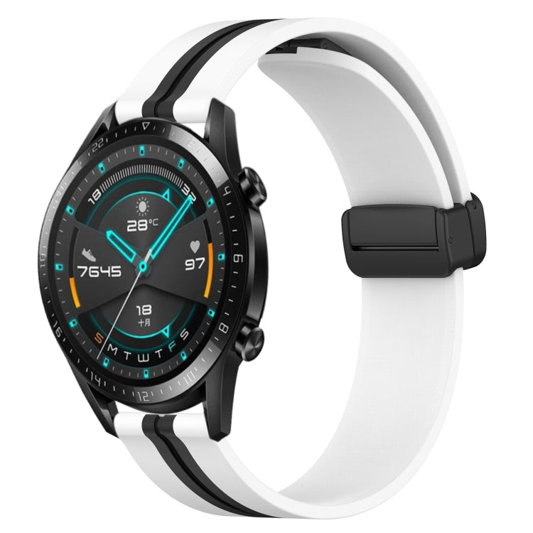 For Huawei GT2 46mm 22mm Folding Magnetic Clasp Silicone Watch Band