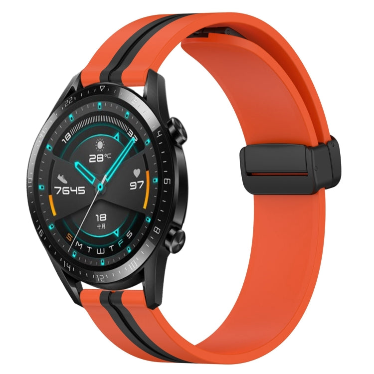 For Huawei GT2 46mm 22mm Folding Magnetic Clasp Silicone Watch Band