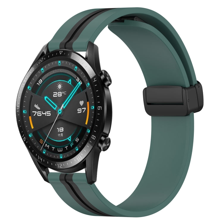 For Huawei GT2 46mm 22mm Folding Magnetic Clasp Silicone Watch Band