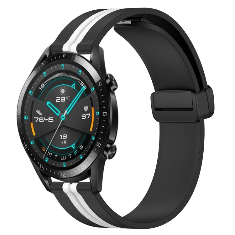 For Huawei GT2 46mm 22mm Folding Magnetic Clasp Silicone Watch Band