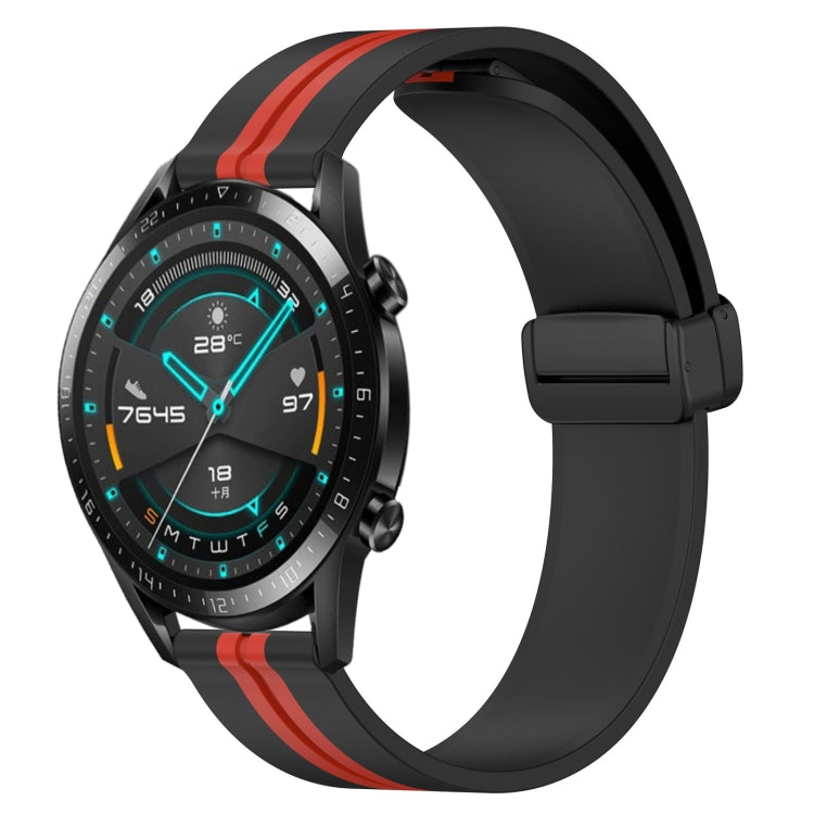 For Huawei GT2 46mm 22mm Folding Magnetic Clasp Silicone Watch Band