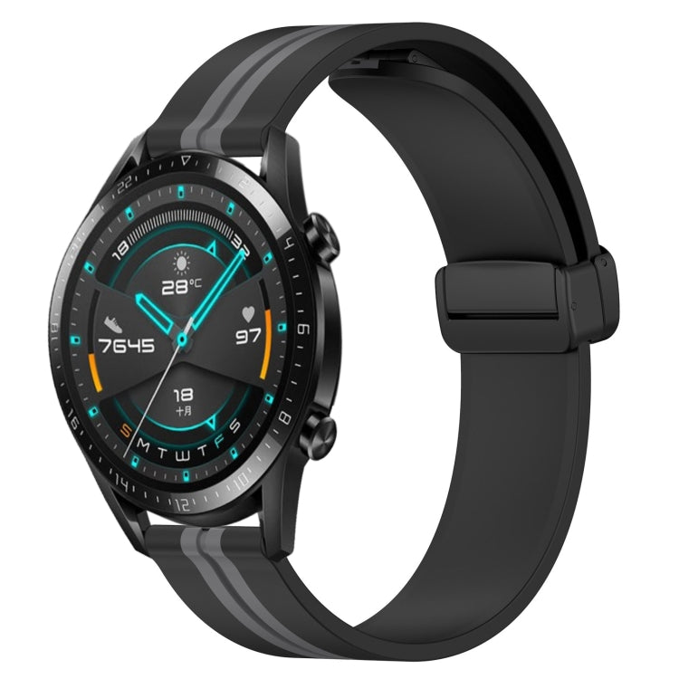 For Huawei GT2 46mm 22mm Folding Magnetic Clasp Silicone Watch Band