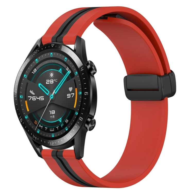 For Huawei GT2 46mm 22mm Folding Magnetic Clasp Silicone Watch Band
