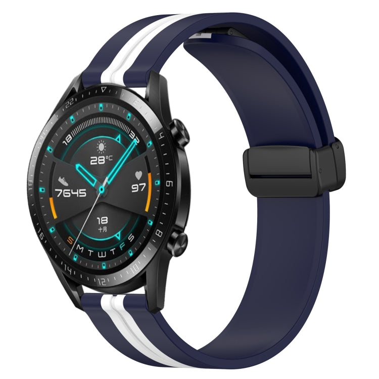 For Huawei GT2 46mm 22mm Folding Magnetic Clasp Silicone Watch Band