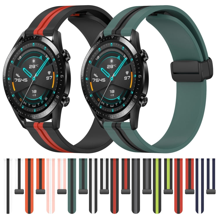For Huawei GT2 46mm 22mm Folding Magnetic Clasp Silicone Watch Band