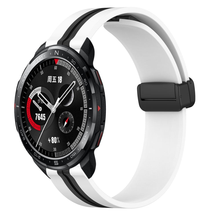 For Honor Watch GS Pro 22mm Folding Magnetic Clasp Silicone Watch Band