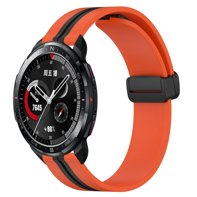 For Honor Watch GS Pro 22mm Folding Magnetic Clasp Silicone Watch Band