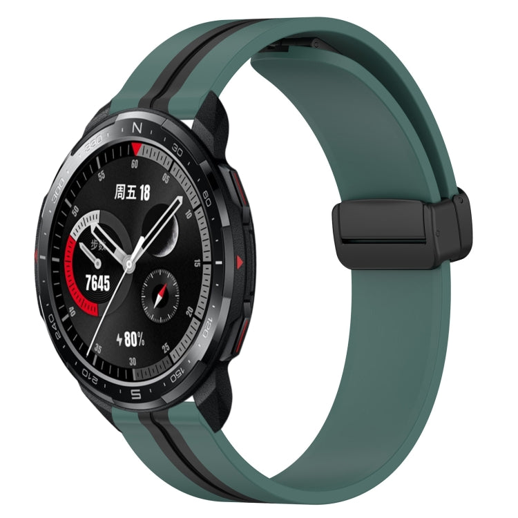 For Honor Watch GS Pro 22mm Folding Magnetic Clasp Silicone Watch Band