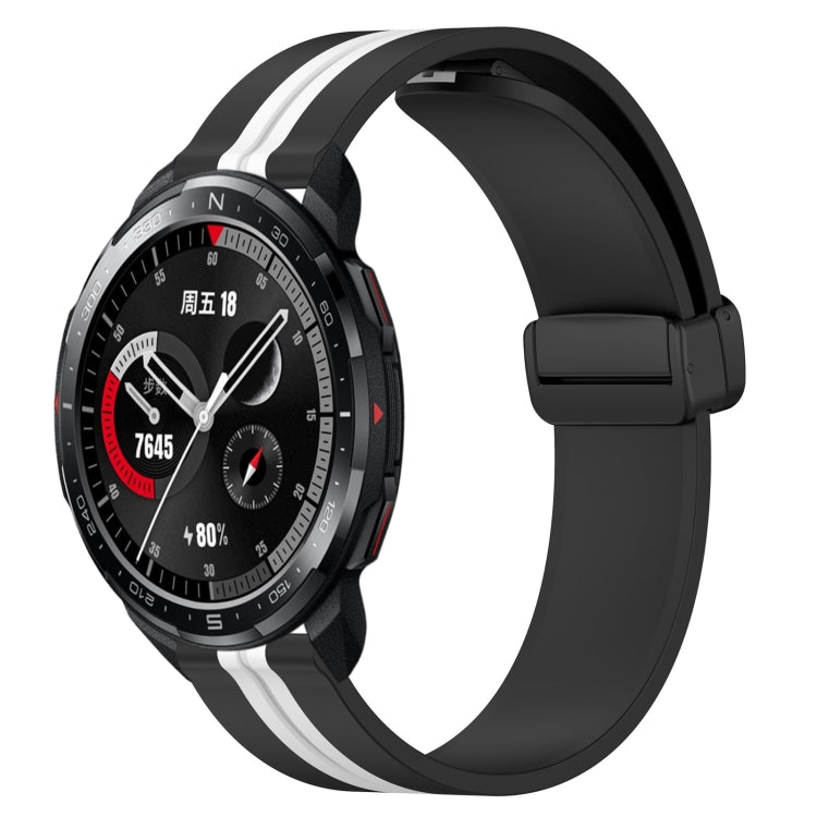 For Honor Watch GS Pro 22mm Folding Magnetic Clasp Silicone Watch Band