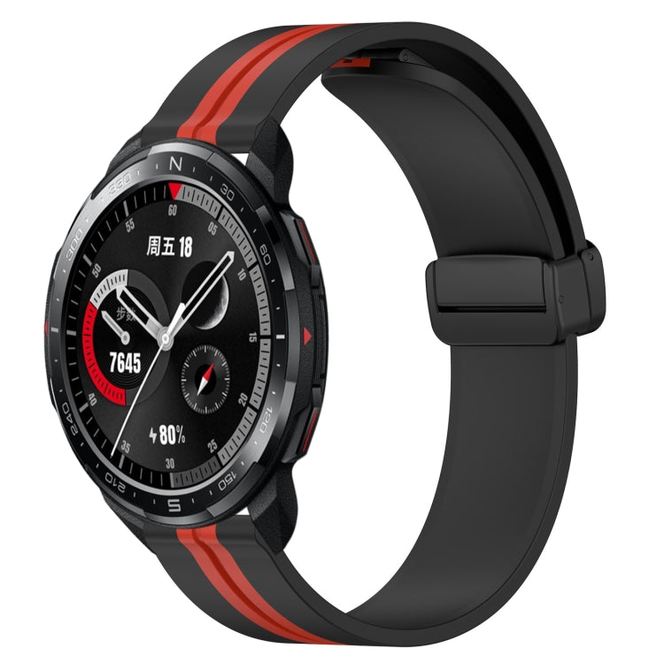 For Honor Watch GS Pro 22mm Folding Magnetic Clasp Silicone Watch Band