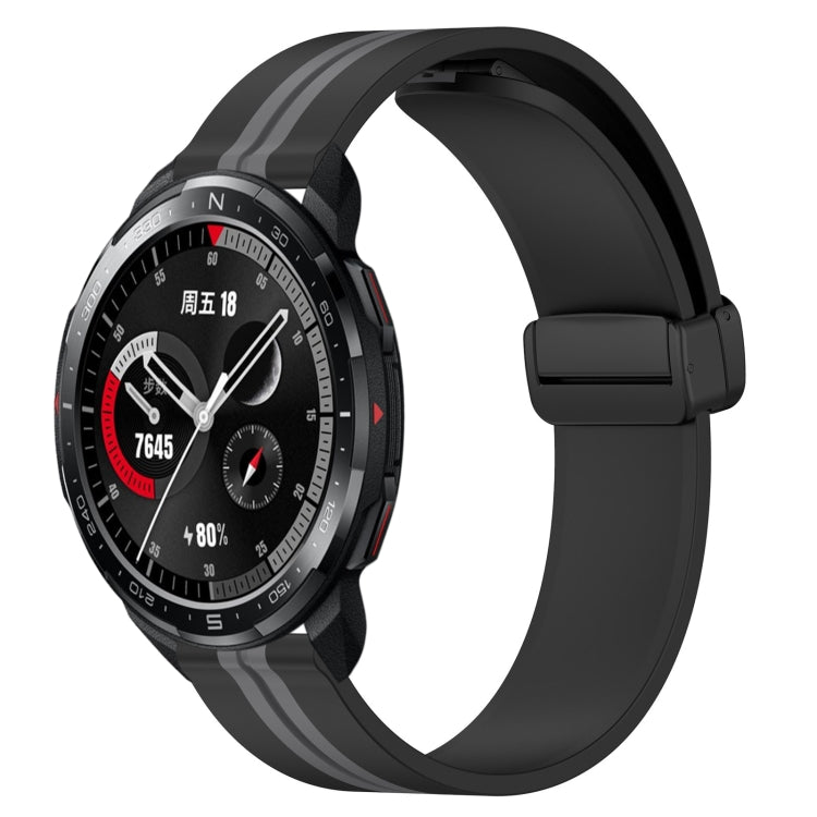For Honor Watch GS Pro 22mm Folding Magnetic Clasp Silicone Watch Band