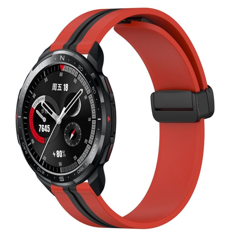 For Honor Watch GS Pro 22mm Folding Magnetic Clasp Silicone Watch Band