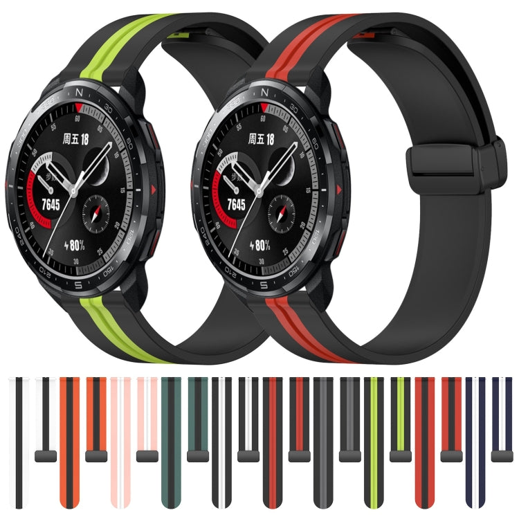 For Honor Watch GS Pro 22mm Folding Magnetic Clasp Silicone Watch Band