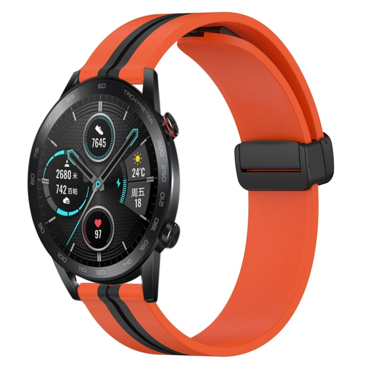 For Honor Magic Watch 2 46mm 22mm Folding Magnetic Clasp Silicone Watch Band