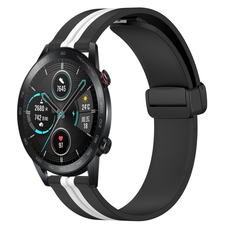 For Honor Magic Watch 2 46mm 22mm Folding Magnetic Clasp Silicone Watch Band