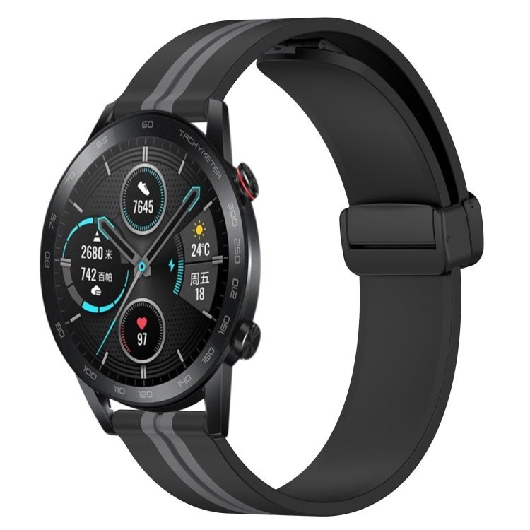 For Honor Magic Watch 2 46mm 22mm Folding Magnetic Clasp Silicone Watch Band