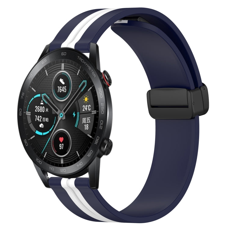For Honor Magic Watch 2 46mm 22mm Folding Magnetic Clasp Silicone Watch Band