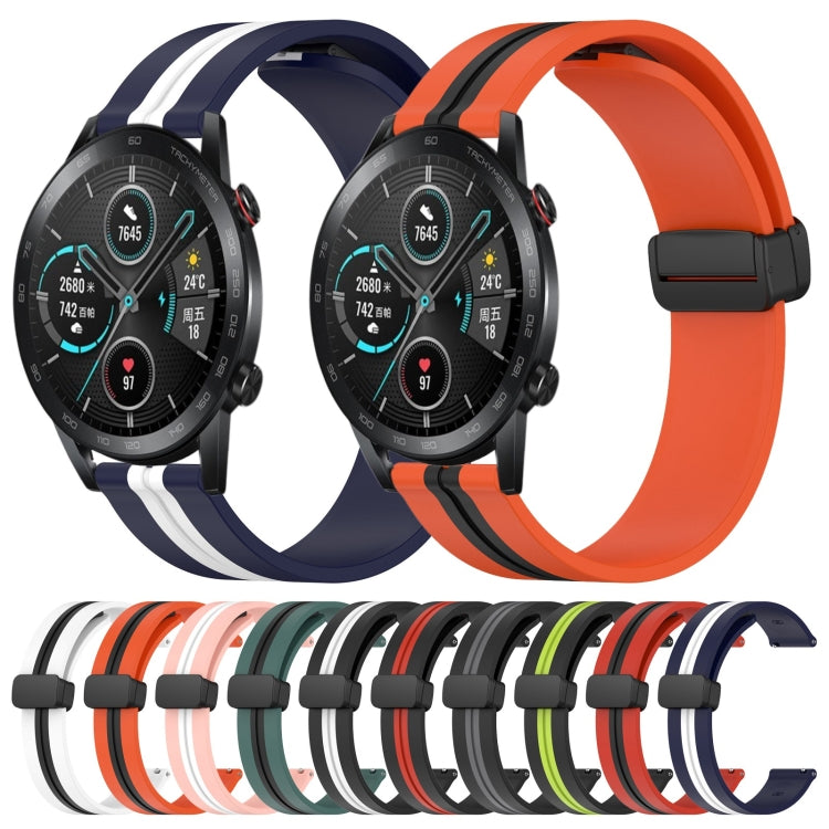 For Honor Magic Watch 2 46mm 22mm Folding Magnetic Clasp Silicone Watch Band