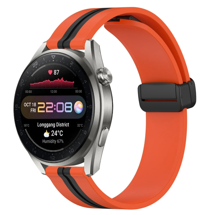 For Huawei Watch 3 Pro New 22mm Folding Magnetic Clasp Silicone Watch Band