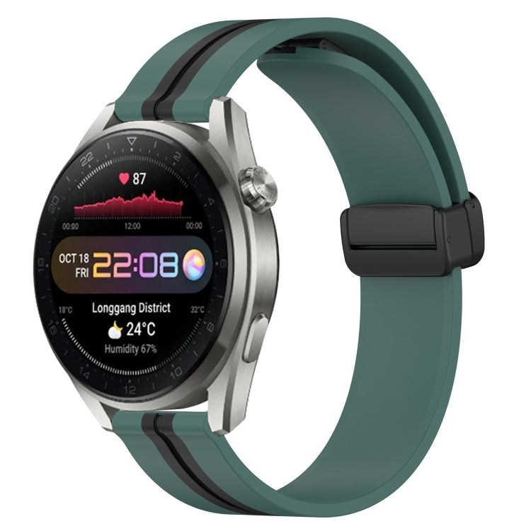 For Huawei Watch 3 Pro New 22mm Folding Magnetic Clasp Silicone Watch Band
