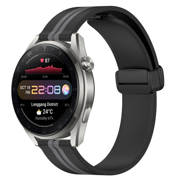 For Huawei Watch 3 Pro New 22mm Folding Magnetic Clasp Silicone Watch Band