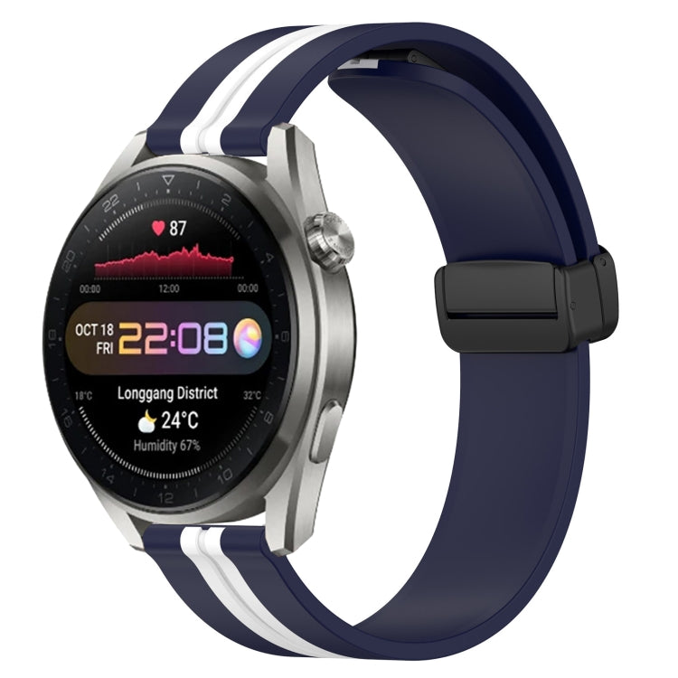 For Huawei Watch 3 Pro New 22mm Folding Magnetic Clasp Silicone Watch Band