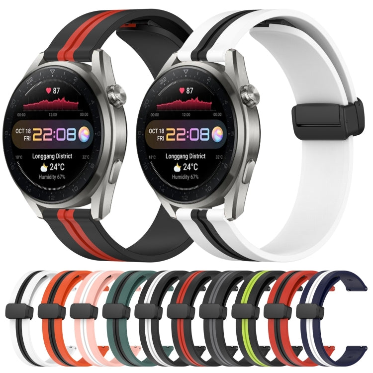 For Huawei Watch 3 Pro New 22mm Folding Magnetic Clasp Silicone Watch Band