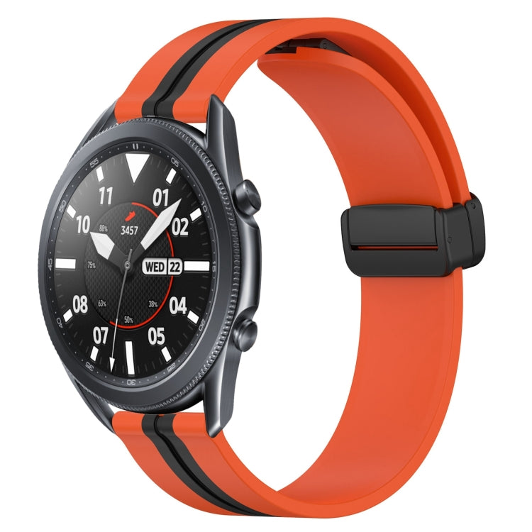 For Samsung Galaxy Watch3 45mm 22mm Folding Magnetic Clasp Silicone Watch Band