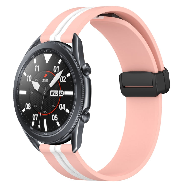 For Samsung Galaxy Watch3 45mm 22mm Folding Magnetic Clasp Silicone Watch Band