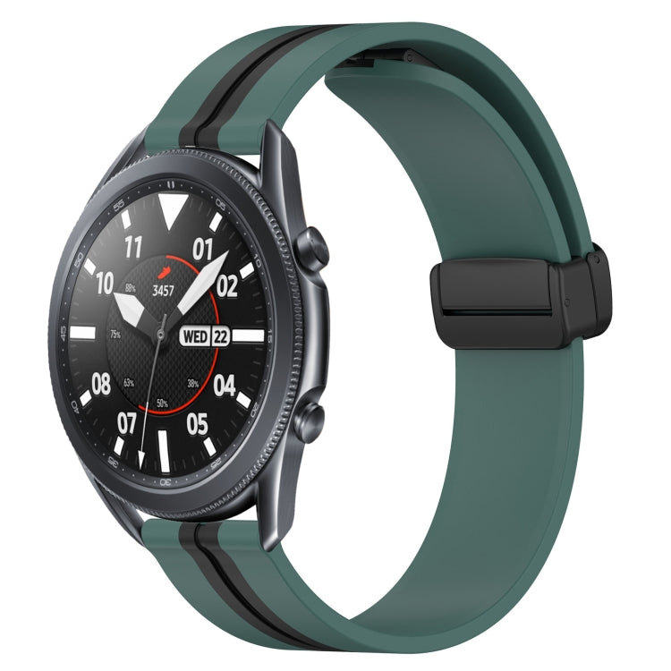 For Samsung Galaxy Watch3 45mm 22mm Folding Magnetic Clasp Silicone Watch Band
