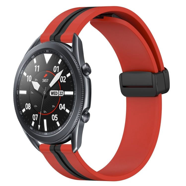 For Samsung Galaxy Watch3 45mm 22mm Folding Magnetic Clasp Silicone Watch Band