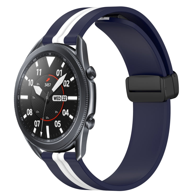 For Samsung Galaxy Watch3 45mm 22mm Folding Magnetic Clasp Silicone Watch Band